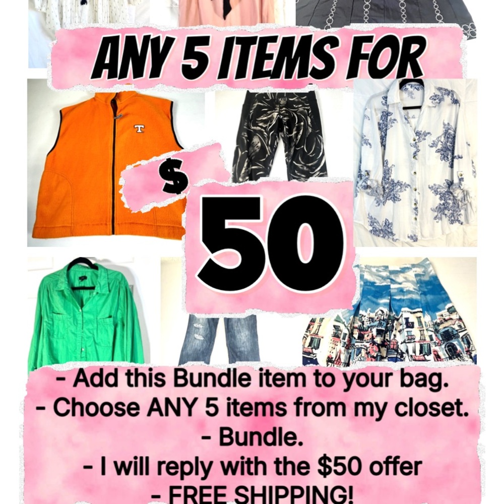 👗 5 Items for $50 👗 BUNDLE DEAL!!!